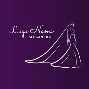 Elegance Logo Elegant Veil and Graceful Bride logo design