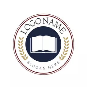 Logo De L'école Encircled Branches and Book logo design