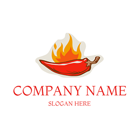 Hot Logo Fire Spicy Chili logo design
