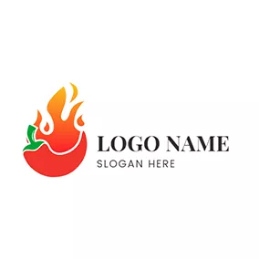 Hot Logo Flame Pepper Taqueria logo design