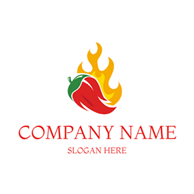 Hot Logo Flame Spicy Design Chili logo design