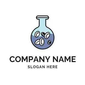 Laboratory Logo Flask and Chemical Medicine logo design