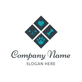 診所 Logo Flat and Simple Pet Icon logo design