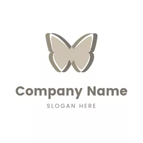 Logo Du Papillon Flat Butterfly Shape logo design