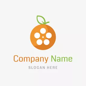 Film Logo Flat Orange and Photography logo design