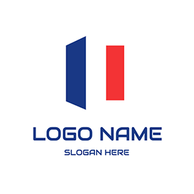 旗ロゴ Folded France Flag logo design