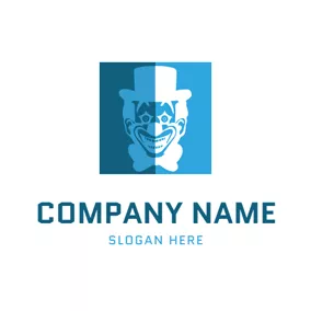 Clown Logo Frame and Joker Head logo design