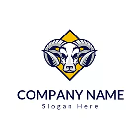 Sheep Logo Frame and Ram Head Mascot logo design