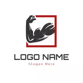 Logo Sport & Fitness Frame and Strong Arm logo design