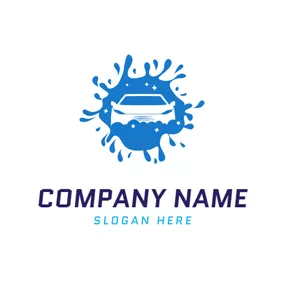 Automotive Logo Full Water Spray and Car logo design