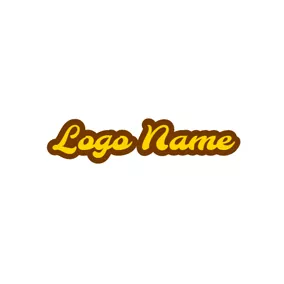Logotipo De Sitio Web Y Blog Funny Yellow and Brown Font logo design