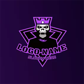 Ghost Logo Gaming Skull Crown Cloak Evil logo design