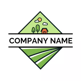 Logo De La Ferme Geometrical Grassland and Farm logo design