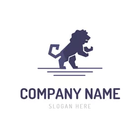 Purple Logo Geometrical Purple Lion logo design