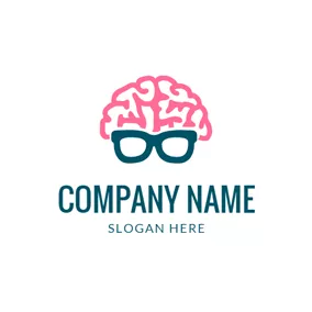 Brainstorm Logo Glasses and Brain Icon logo design