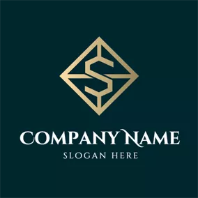 Commercial Logo Golden Rhombus and Letter S logo design