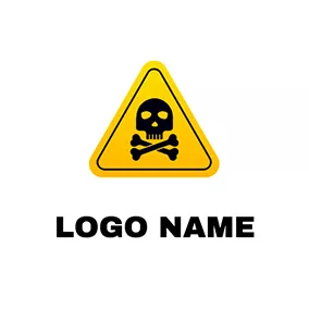 Triangle Logo Gradient Triangle Skull Warning logo design