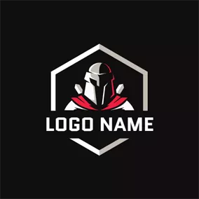 Darkness Logo Gray Badge and Knight logo design