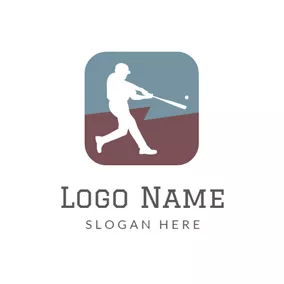 エクササイズのロゴ Gray Square and White Ballplayer logo design