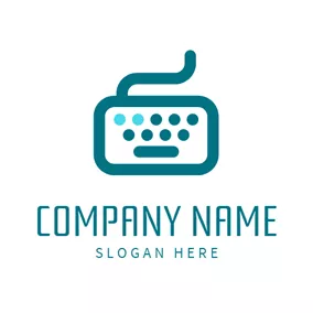 Shape Logo Green and Blue Keyboard logo design