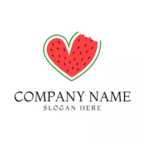 Sommer Logo Green and Red Heart Watermelon logo design