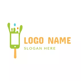 Call Logo Green and White Phone Shell logo design