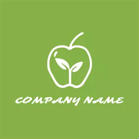 Ecologic Logo Green Apple and White Sprout logo design