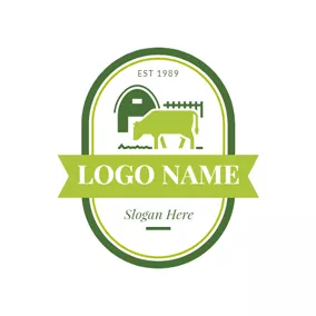 農業関連のロゴ Green Bull and Stock Farming logo design