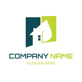 Lodge Logo Green Decoration and Abstract House logo design
