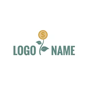 Branch Logo Green Leaf and Dollar Coin logo design