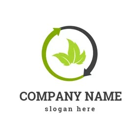 Skin Care Logo Green Leaves Recycling logo design