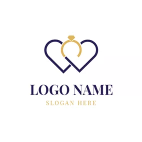 Engagement Logo Heart Ring and Wedding logo design