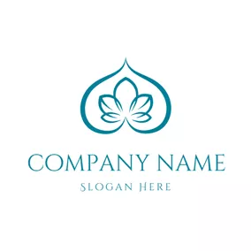 Logo Du Yoga Heart Shape and Yoga Lotus logo design