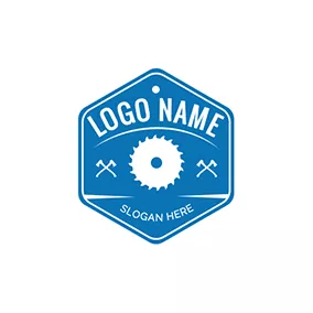 六邊形Logo Hexagon and Felling Tools logo design