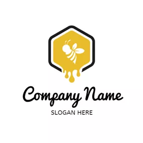 Hive Logo Honeycomb and Splash Honey logo design