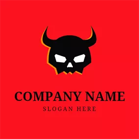 Danger Logo Horn Skull and Satan logo design