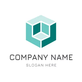 Shape Logo Incomplete Green Cube logo design