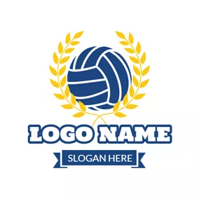 Exercise Logo Indigo Volleyball Badge logo design