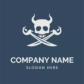 Danger Logo Knife Horn Skull Satan logo design