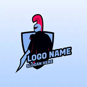 Gunner Logo Knight and Shield logo design