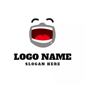 Facial Logo Laugh Mouth Actor Comedy logo design