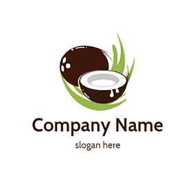 Logo En Forme De Feuille Leaf Delicious Coconut Milk logo design