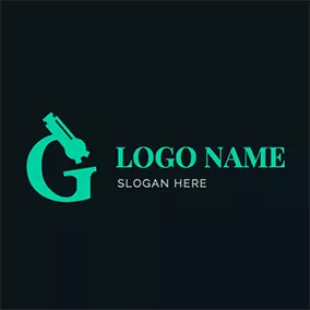 レターロゴ Letter G and Simple Microscope logo design