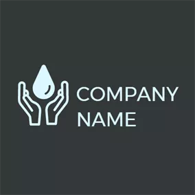 Conservation Logo Light Blue Hand and Drop logo design