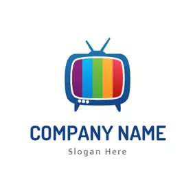 Rectangle Logo Lovely and Colorful Tv logo design