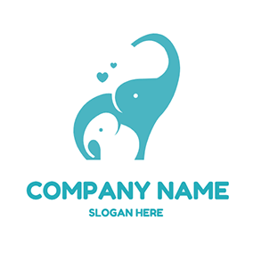 象のロゴ Lovely Elephant Sign Mom logo design