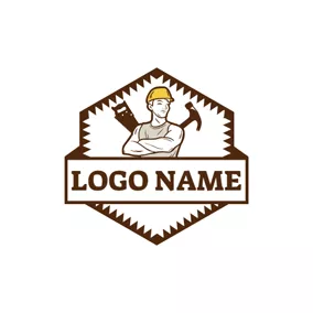 Logótipo Carpinteiro Lumbering Tool and Woodworking Worker logo design