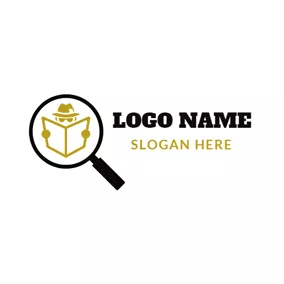 People Logo Magnifying Glass and Detective logo design