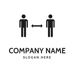 Communication Logo Mellow Human Sign and Social Distance logo design