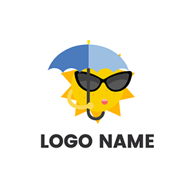 Hot Logo Meme Umbrella Sunglasses logo design